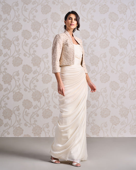 Evening Gown with Jacket - Champagne