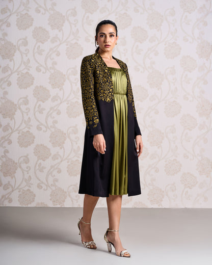 Jacket & Dress - Charcoal Dust & Honey Olive