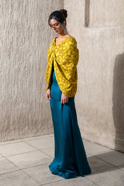 Kaftan - Harvest Gold & Moonlight Blue