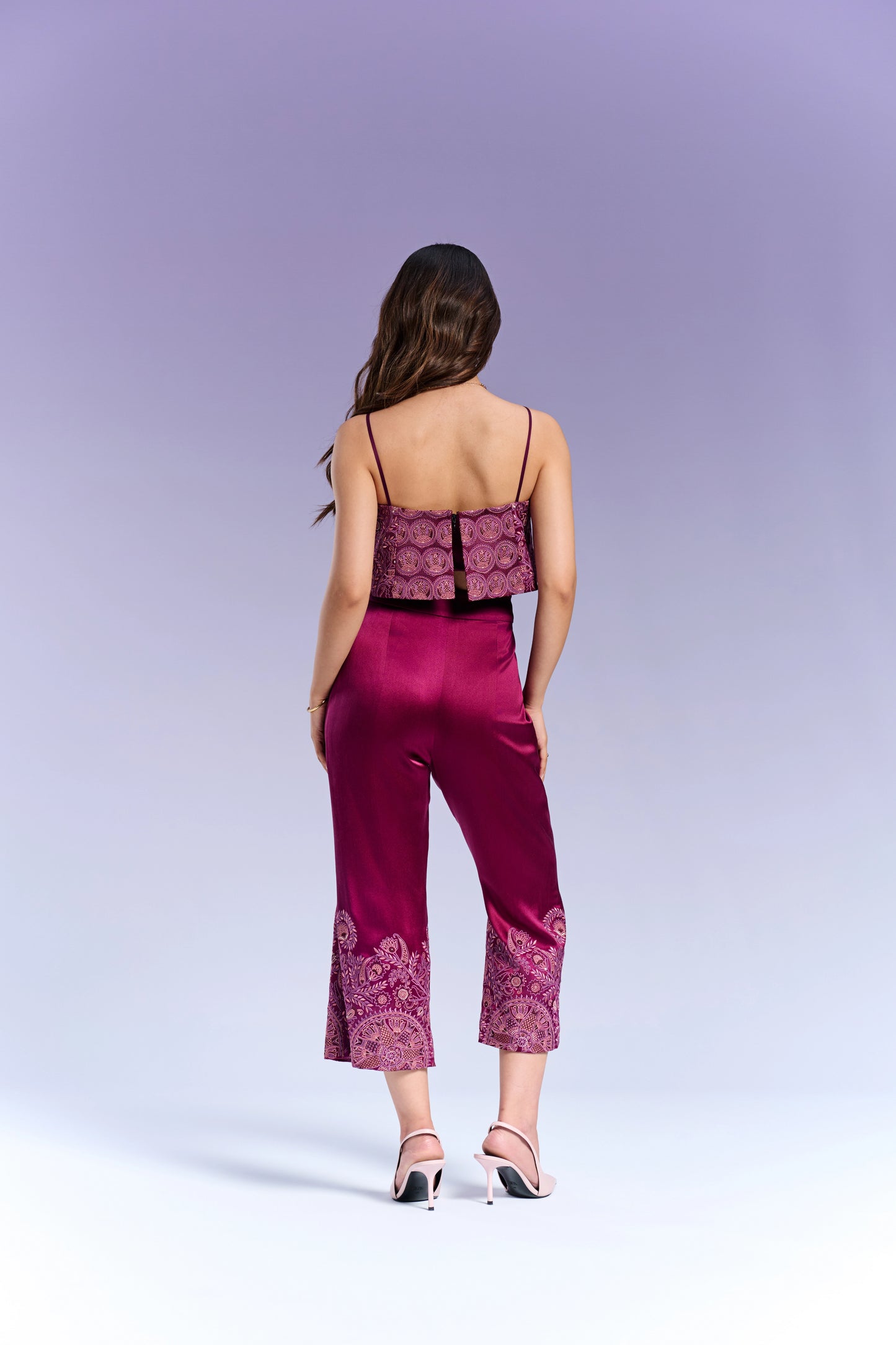 Top & Capri-pants - Vintage Wine