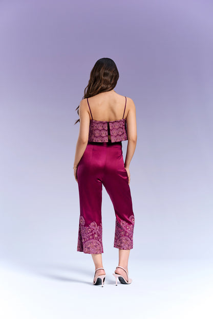 Top & Capri-pants - Vintage Wine