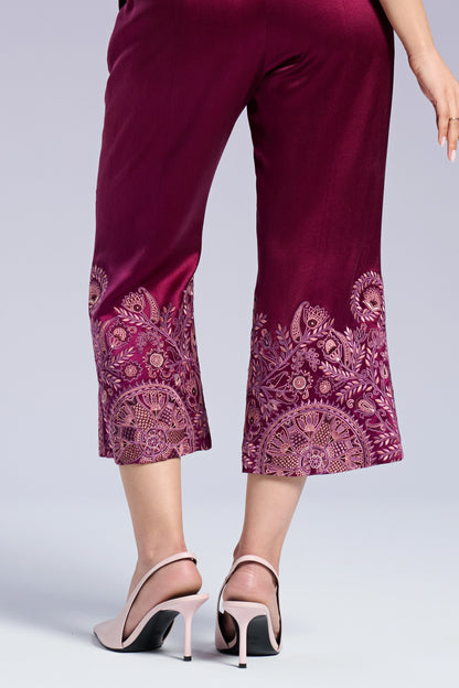Top & Capri-pants - Vintage Wine