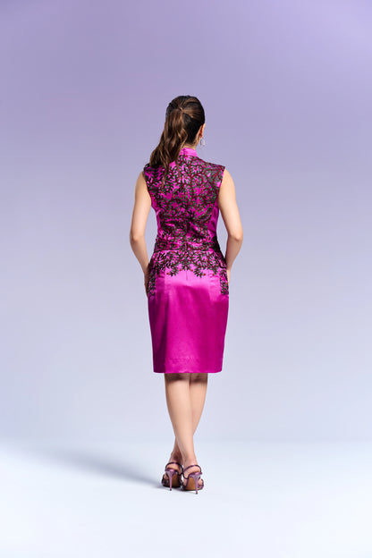 Fitted Short Dress - Persian Rose