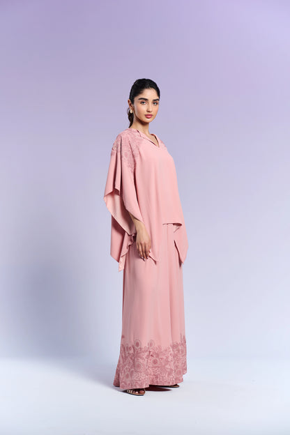 Top & Wide-Leg Pants - French Rose