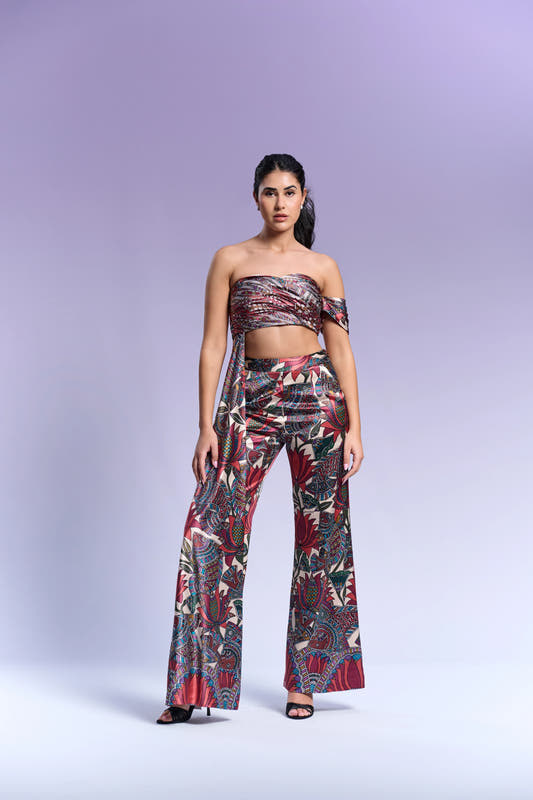 Top & Trouser - Vanilla & Cranberry