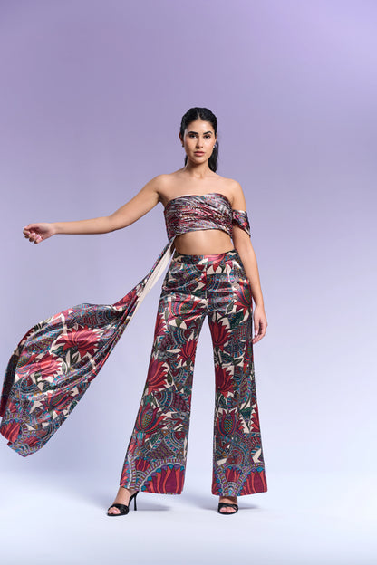 Top & Trouser - Vanilla & Cranberry