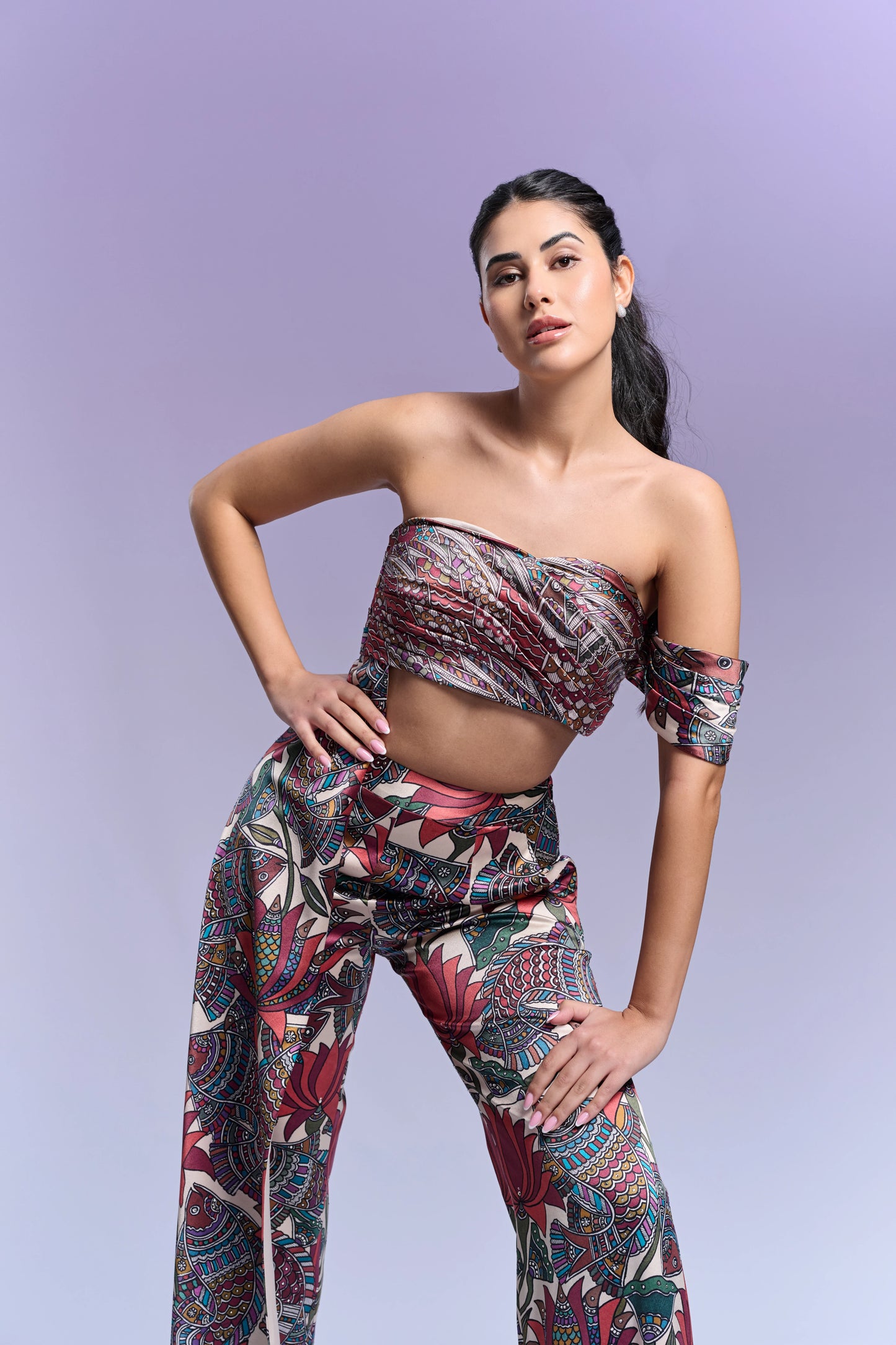 Top & Trouser - Vanilla & Cranberry