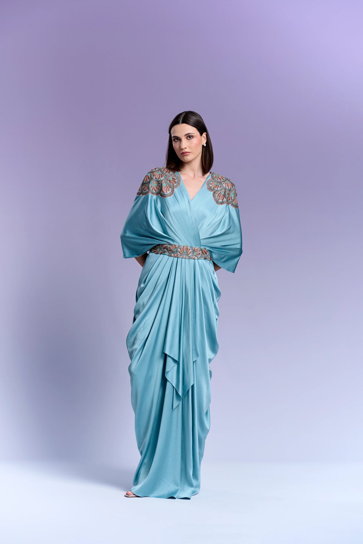 Evening Gown - Aqua Wash