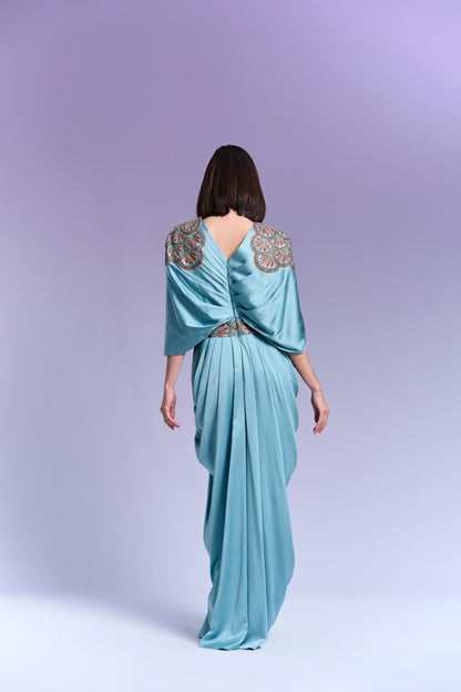Evening Gown - Aqua Wash