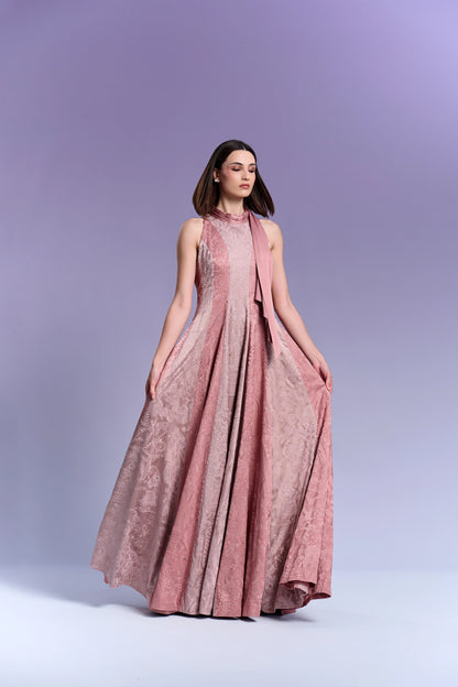 Evening Gown - French Rose & Plum Rose