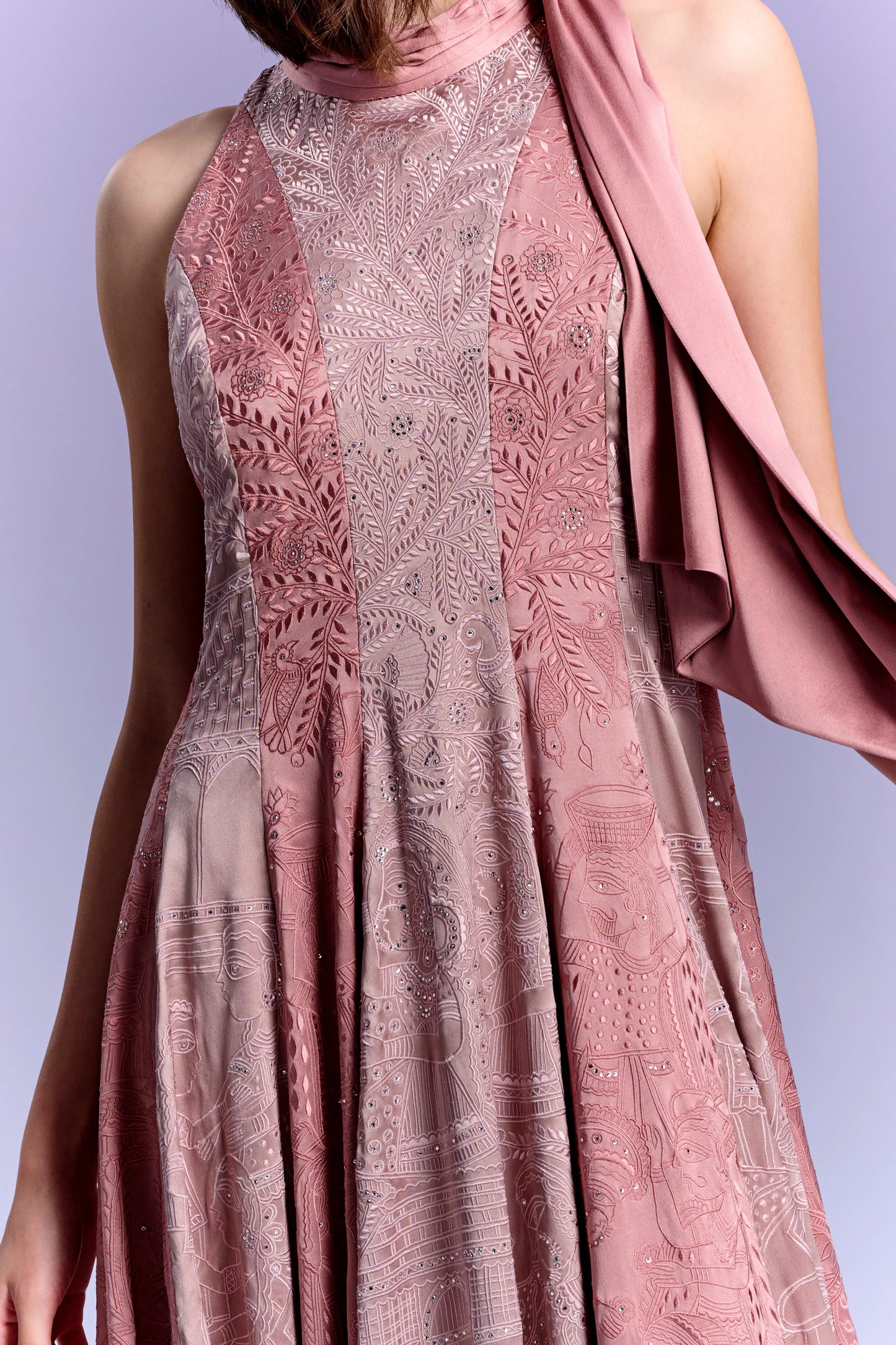 Evening Gown - French Rose & Plum Rose