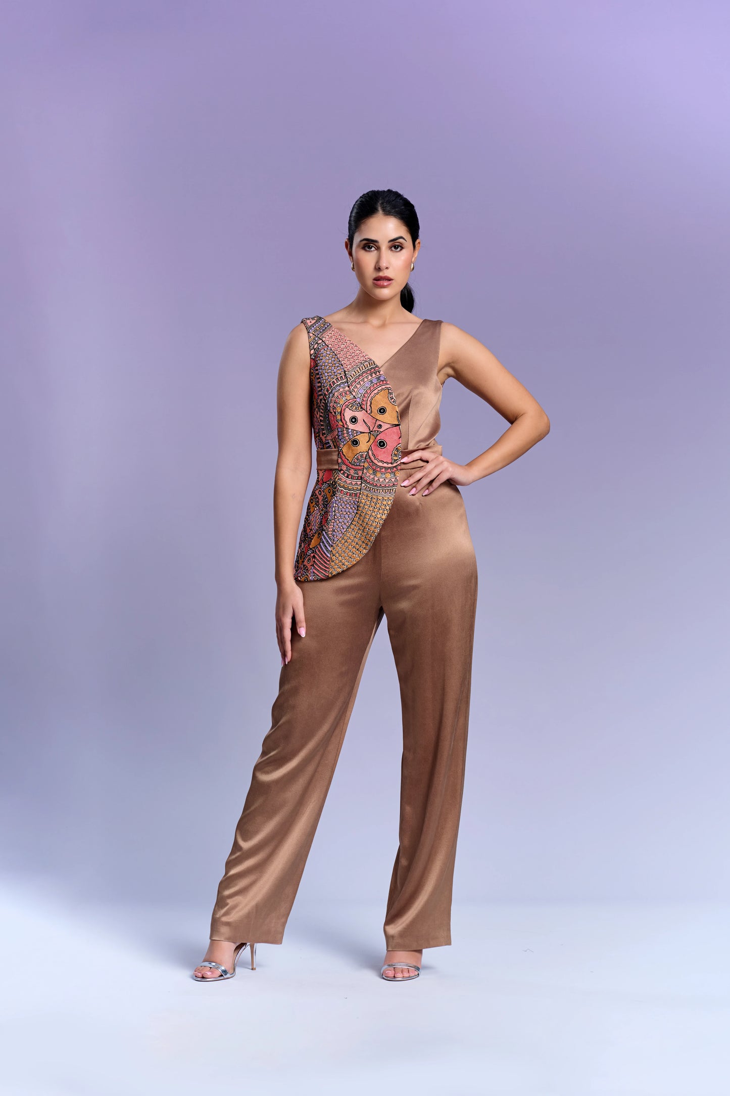 Jumpsuit - Vanilla & Brown Oak