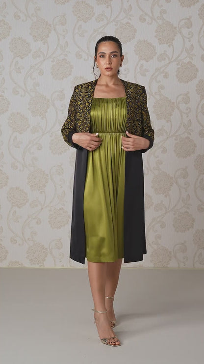 Jacket & Dress - Charcoal Dust & Honey Olive