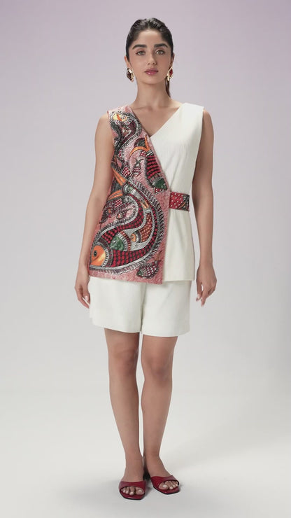 Top & Shorts - Chantilly White