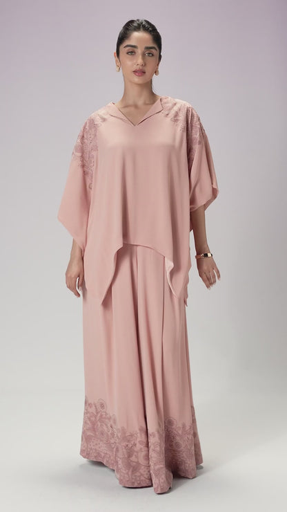 Top & Wide-Leg Pants - French Rose