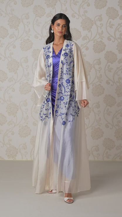 Jacket & Dress - Champagne & Velvet Indigo