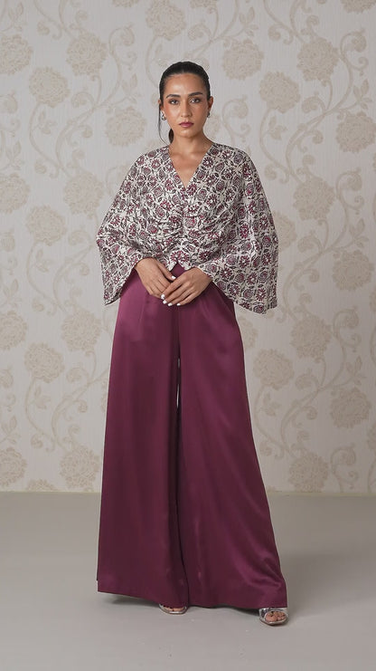 Jumpsuit - Wine Bouquet & Porcelain Glow
