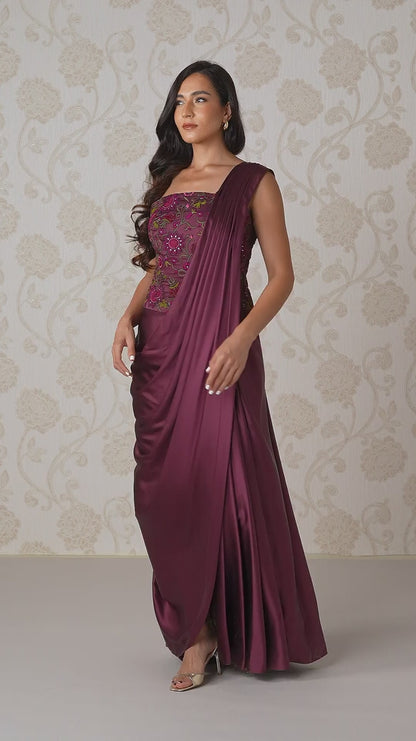 Evening Gown - Wine Bouquet