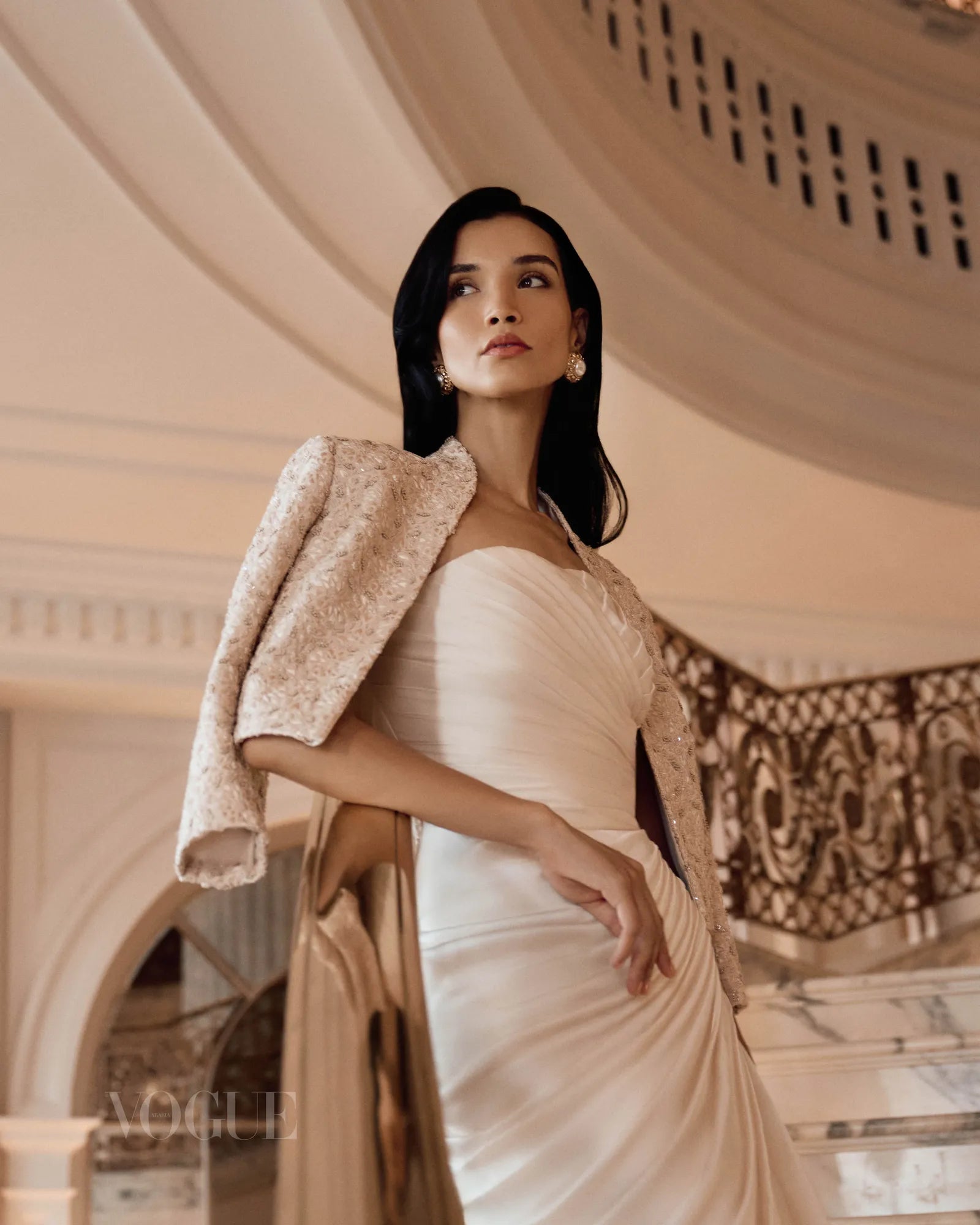 Evening Gown with Jacket - Champagne